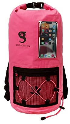 geckobrands Hydroner Sac à dos étanche 20 L – Sac étanche léger et pliable Rose fluo