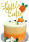 Arthsdite Little Cutie Cake Topper Gold Orange Glitzer Kuchendekoration für Zitrus-Thema Babyparty Geburtstag Kuchen Picks Party Dekoration