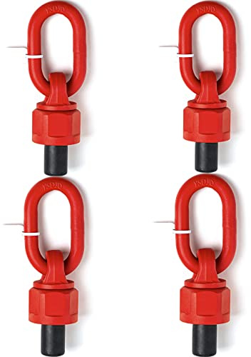 4pcs M8 x 13 0.3Ton-0.6Ton G80 Swivel Eye Bolt Alloy Steel Material 360° Rotation Hoist Ring Heavy Duty Large Carrying Capacity Eye Bolt Tensile Strength ob is 1080MPa