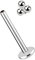 Ohr Piercing Stecker, Labret Stud in 1,2 x 8 mm mit Innengewinde und drei Kugeln in Silber