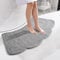 UVCMDUI Duschvorleger Eckdusche rutschfest, 3,5cm Mikrofaser Hochflor Duschvorleger Halbrund Runddusche, Gebogene Duschmatte Saugfähige für Eckbadewanne, 45x110cm, Maschinenwaschbare, Grau