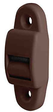 BAUHELD Rolladen Gurtführung Aufputz [5 Stück] - Mini Gurtdurchführung aus Kunststoff [inkl. Bürstendichtung] - Für Rolladengurt 14mm geeignet [Rolle] - Zweiteilig mit Lochabstand 25mm - Braun