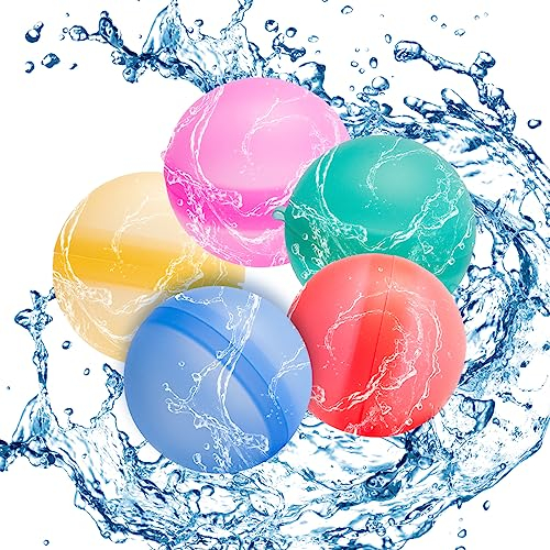 8Stück Wasserbomben,selbstdichtende Silikon-Wasserbälle,Wiederverwendbaren Gemischt Wasserball für Kinder Sommer Draussen,Pool,Strand Wasserspielzeug