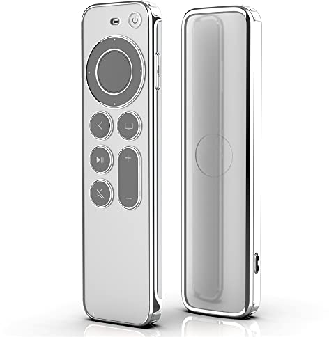 Fernbedienungshülle kompatibel für Apple TV 4k 2021, Schutzhülle für TV-Fernbedienung, weiche TPU-Hülle, Kratzfest, Fernbedienungshülle (Durchsichtig)