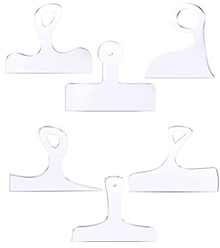ATOZS Pochoirs de traçage incurvés pour le travail du bois, charcuterie, planche à découper, gabarit en acrylique transparent