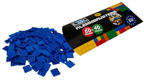 250 x Klemmbausteine Fliesen Tiles Bausteine 2x2 Noppen Kompatibel freie Farbenwahl (663 - Blau)