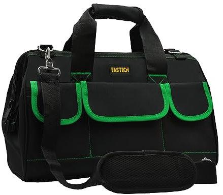 FASTECH 55,9 cm Werkzeugtasche mit bequemen Schultergurten, wasserdicht, breite Öffnung, Werkzeugaufbewahrungspaket für Männer/Frauen