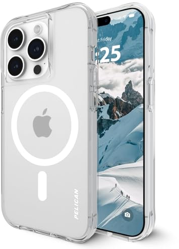Pelican Ranger Series - Hülle für iPhone 15 Pro 6.1 [Kompatibel mit Mag Safe] [Vergilbungshemmende] Magnetische Handyhülle mit Anti-Kratz Tech [15FT MIL-Grade Drop Schutz] Abdeckung für 15 Pro - Klar