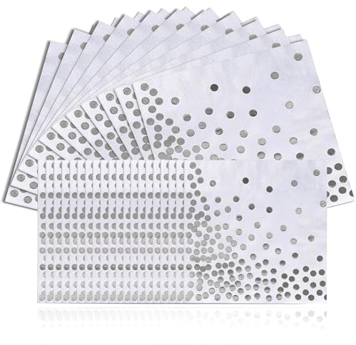 Servietten, 33 x 33cm Silber Dots Punkte, Für Veranstaltungen wie Geburtstagsfeiern, Hochzeiten und Feiertagsfeiern, 100 Blätter
