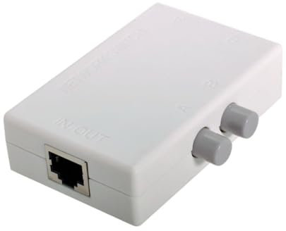 chenyang Adaptador de conmutador RJ45 2 en 1 salida y 1 en 2 salidas interruptor de red divisor selector HUB Box