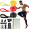 jjshund 3 Stück Fitnessbänder Set, Widerstandsbänder Resistance Bands aus Latex Gymnastikband mit 1 Türanker, Fitnessband für Krafttraining Powerlifting Fitness Bodybuilding Yoga Home Gym