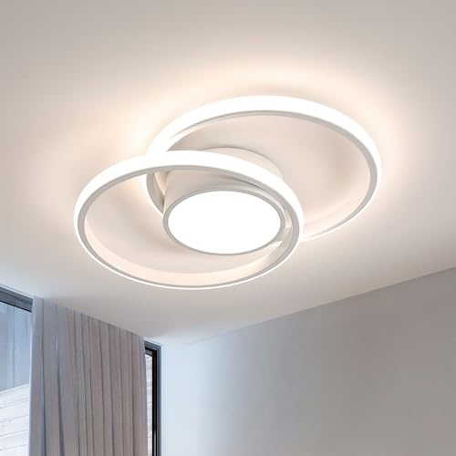 Comely Moderne LED Deckenleuchte, 42W 4350LM LED Deckenlampe Rund, Weiße LED Deckenbeleuchtung Groß für Schlafzimmer, Badezimmer, Küche, Flur, Neutrales Licht 4500K