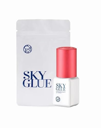 Pegamento para pestañas Sky Glue S+ 5 ml para extensiones de pestañas. Tiempo de secado: 1 segundo. Fabricado en Corea. Estilo de tapa roja