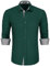 HISDERN Men's Dress Shirt Formal Wrinkle-Free Long Sleeve Regular Fit Shirts with Pocket for Wedding Party Teal Green 6XL