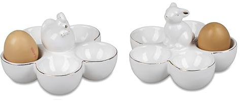 formano 792297 Eierteller 15cm weiß/Gold 1 von 2 Variationen- Osterdekoratin für EIN schönes zu Hause
