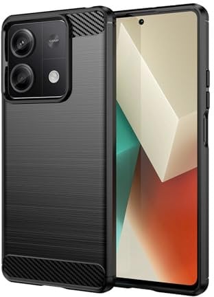 betterfon Carbon Handyhülle kompatibel mit Xiaomi Redmi Note 13 5G | Smartphone Handy Hülle Case TPU Silikon | Schwarz