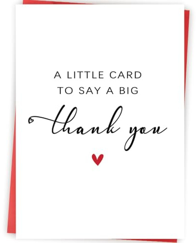 Zyulin Simple Thank You Card for Teacher, Appreciation Gift for Men Women