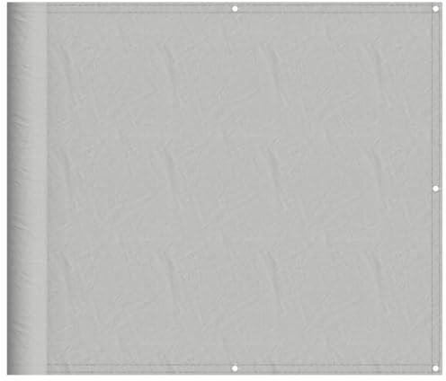 vidaXL Balkon Sichtschutz, Balkonbespannung mit Aluminium-Ösen, Balkonverkleidung Wasserfest, Balkonabdeckung Windschutz, Hellgrau 90x700cm 100% Polyester Oxford