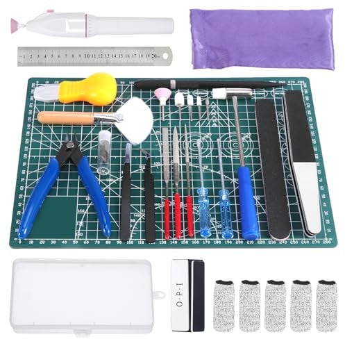Roxanex 29 Stück Modellbau-Werkzeugsatz, Hobby Bauwerkzeug Set Modellbau-Werkzeugsatz Basic Tools Bastelset für Gundam Auto Modellbau Reparieren und Befestigen