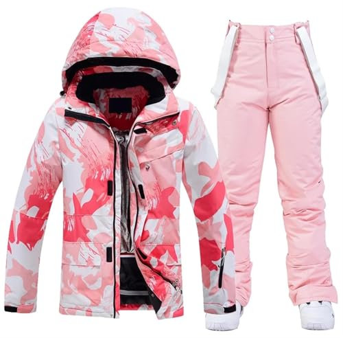 AYWTIUN Skianzug Damen Frauen Ski Anzug Winter Winddicht wasserdichte Snowboard Jacke Hosen Schnee Walking Kleidung Weibliche Schneeanzug(12,M)
