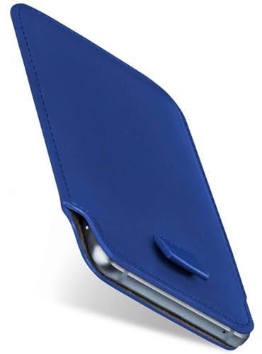 moex Slide Case für Honor Magic V3 Handytasche zum Einstecken Ultra dünn, Einsteckhülle Holster Hülle PU Leder, Sleeve Etui Handyhülle mit 360 Grad Komplettschutz, Blau