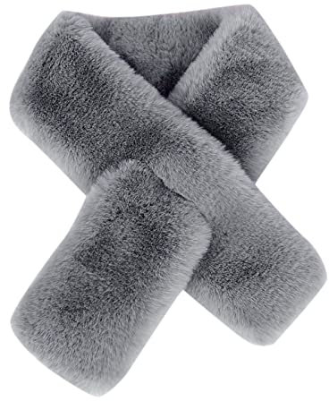 Faux Fur Neck Warmer for Women Elegant Fleece Collar Scarf Winter Warm Plush Scarf Neck Thickening Lengthening Scarf Gifts for Women Stocking Fillers B-09