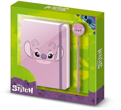 Disney Lilo et Stitch Angel Face-Coffret Cadeau avec Journal et Stylo à Bille Fashion, Rose