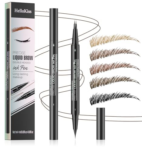 Eyebrow Pencil, Dual Ended Waterproof Eyebrow Pencil with 2 Fork Tip for Natural-Looking Hair-Like Defined Brows,Smudgeproof Brow Pen,Long-Lasting for 24 HR Wear, Waterproof Eyebrow (Black brown)