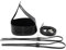 Diy-Kit Zur Herstellung Einer Ledertasche 7-teiliges Set, handgefertigte Handtasche, Schultergurt, gewebtes Taschen-Set, hohler Kordelzug, Eimertaschen, Leder, DIY-Rucksack mit Taschenbodengürtel(Blac