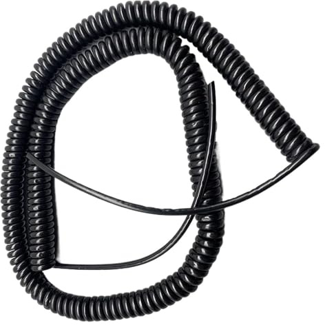 Cable de resorte flexible rizado en espiral, cable de extensión de alimentación de 5 núcleos, cable telescópico en espiral, núcleo de cobre elástico retráctil (elástico, 1,25 metros)