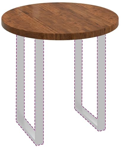 vidaXL Table Top Light Brown Ø 80 x 4 cm Solid Oak Wood, Modern Round Rustic Oak Table Top, Reversible Design, Stylish Dining Surface, Functional Indoor Furniture for Living Room