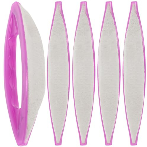 5 Stück Nagelpolierer aus PP und Synthetischem Schafsleder, Violett | Salons, Professionelle Maniküre, Leicht und Tragbar, zum Formen und Polieren der Nägel
