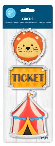 R&M International 5219 Ausstechformen Zirkus Löwengesicht Ticket Zirkuszelt 3-teilig