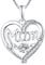 YL Mama Kette 925 Sterling Silber mit April Geburtsstein Weiß Zirkonia Herzschlag Herz Liebe Anhänger für Damen Mutter, 45-48 cm