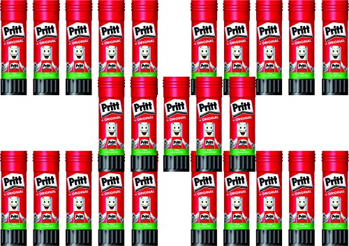 Pritt Klebestift 11 g, transparent, auswaschbar, ablösbar, ohne Lösungsmittel (25 Stück)