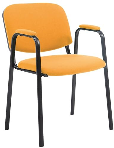 CLP Stapelstuhl Ken Pro I Konferenzstuhl Mit Stoff-Bezug Und Armlehnen, Farbe:orange