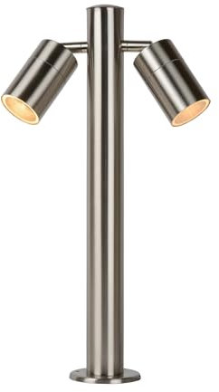LUCIDE ARNE-LED - Pollerleuchte - Ø 6,3 cm - LED - GU10-2x5W 2700K - IP44 - Chrom Matt