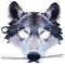 Rappa 160026 Lebensechte Tiermaske Wolfmaske Karnevalsmaske Wolf Grau