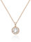 namana Collier Pendentif en Halo Rond serti de Cristaux, Chaîne et Pendentif pour Femme et Jeune Fille en Entourage, Collier Or Rose Femme avec Écrin Cadeau