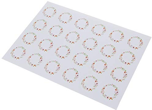 Mopec X454 Aufkleber mit Blumenkranz, 1 Blatt = 24 Stück, Packung mit 5 Stück, Papier, mehrfarbig, Einheitsgröße 5