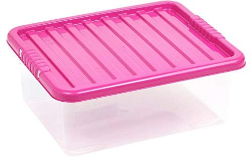 URBNLIVING 28 Liter Underbed Storage Box & Lid Pink