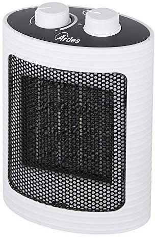 Ardes AR4P07W Annie Termoventilatore Ceramico PTC Compatto, 2 Potenze con Pannello Comandi e Maniglia Bianco