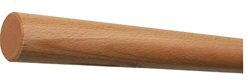 TIBU Buche Holz Handlauf Geländer 30-500cm Wandhandlauf Wand Treppe Stange Griff, Länge 100 cm und Enden gefast