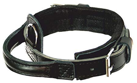 Dingo Gear Hundehalsband Heros aus Leder Große 52-64 cm handgefertigt, starker Griff, verstellbar,Schwarz S04011