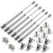 AHUNTTER 6PCS Gas Struts for Heavy Lid, Gas Strut Lift Support 200N Heavy Duty Shocks Soft Close Stay Hinge for Bed Kitchen Cabinet Cupboard Door Handle Toy Box Hinge with Screws – Silver