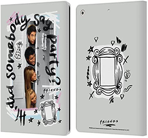 Head Case Designs Offizielle Friends TV Show Somebody Say Party Doodle Kunst Leder-Wallet-Hülle Kompatibel mit Apple iPad 10.2 2019/2020/2021