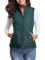 fuinloth Women's Quilted Gilet, Lightweight Body Warmer Padded Outdoor Vest Sleeveless Jacket Forest Green Large