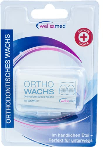 wellsamed kieferorthopädisches Wachs, Zahnwachs, orthodontisches Wachs, KFO Dental Wachs, Schutzwachs für Zahnspangen, 5 Streifen