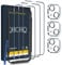 QHOHQ 3 Piezas Protector de Pantalla para iPhone 14 6.1/iPhone 13 6.1 con 3 Piezas Protector de Lente de Cámara, Cristal Templado, 9H Dureza