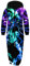 Ocean Plus Unisex Langarm Reißverschluss Kapuze Fleece Overall Jungen Digitaldruck Fleece Mädchen Einteiler mit Kapuzen Schlafoveralls (L (Körpergröße: 145-150 cm), Mehrfarbiger Rauch Tiger)